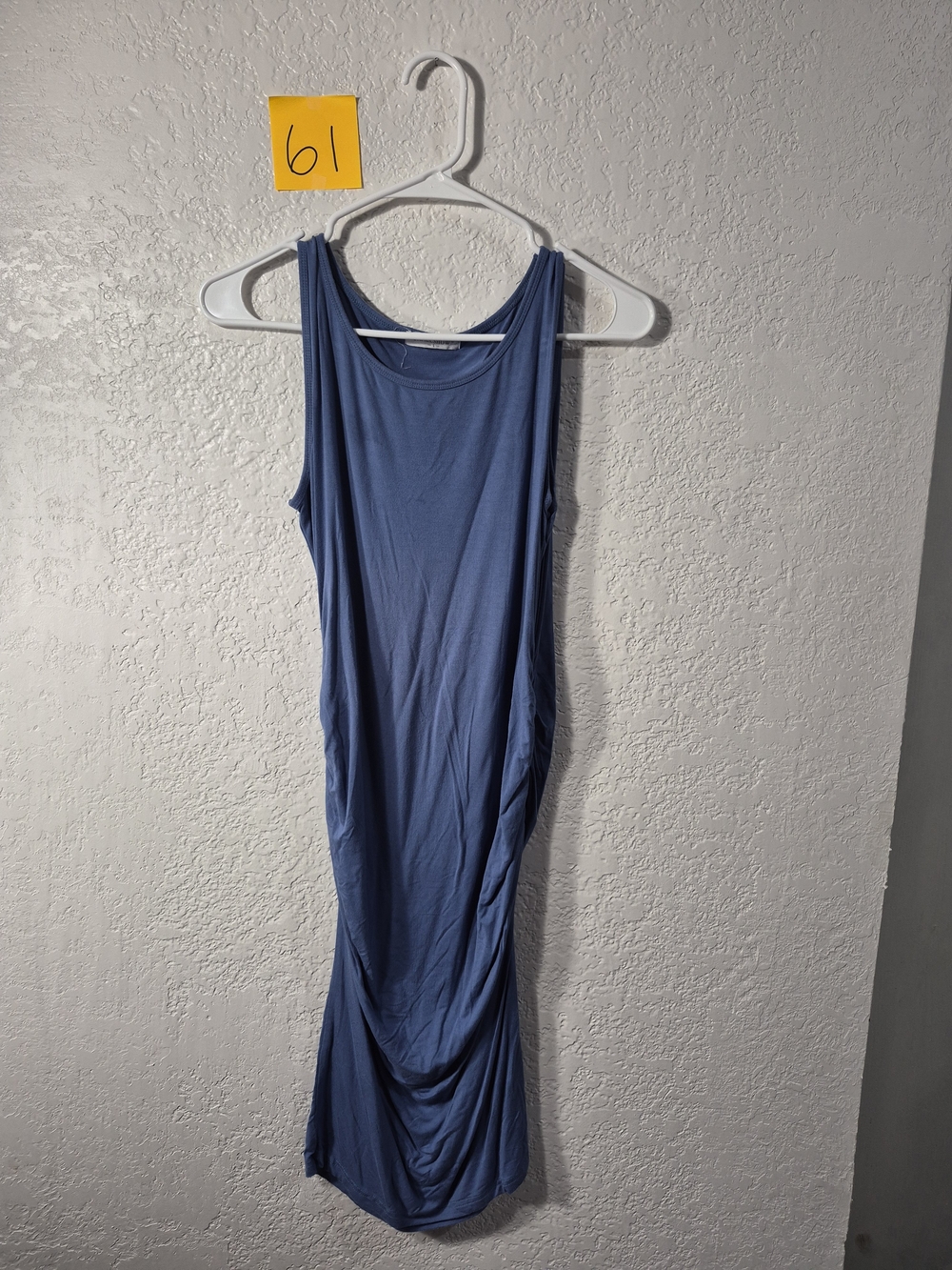 Smallshow Womens Ruched Maternity Blue Dress - SMALL